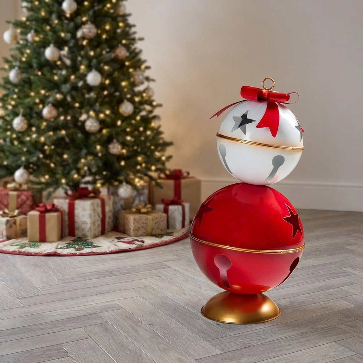 Striking Two Tier Festive Metal Bells