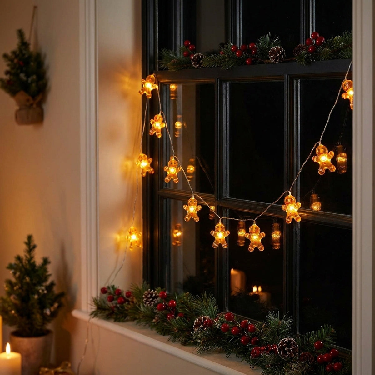 Festive Gingerbread String Lights