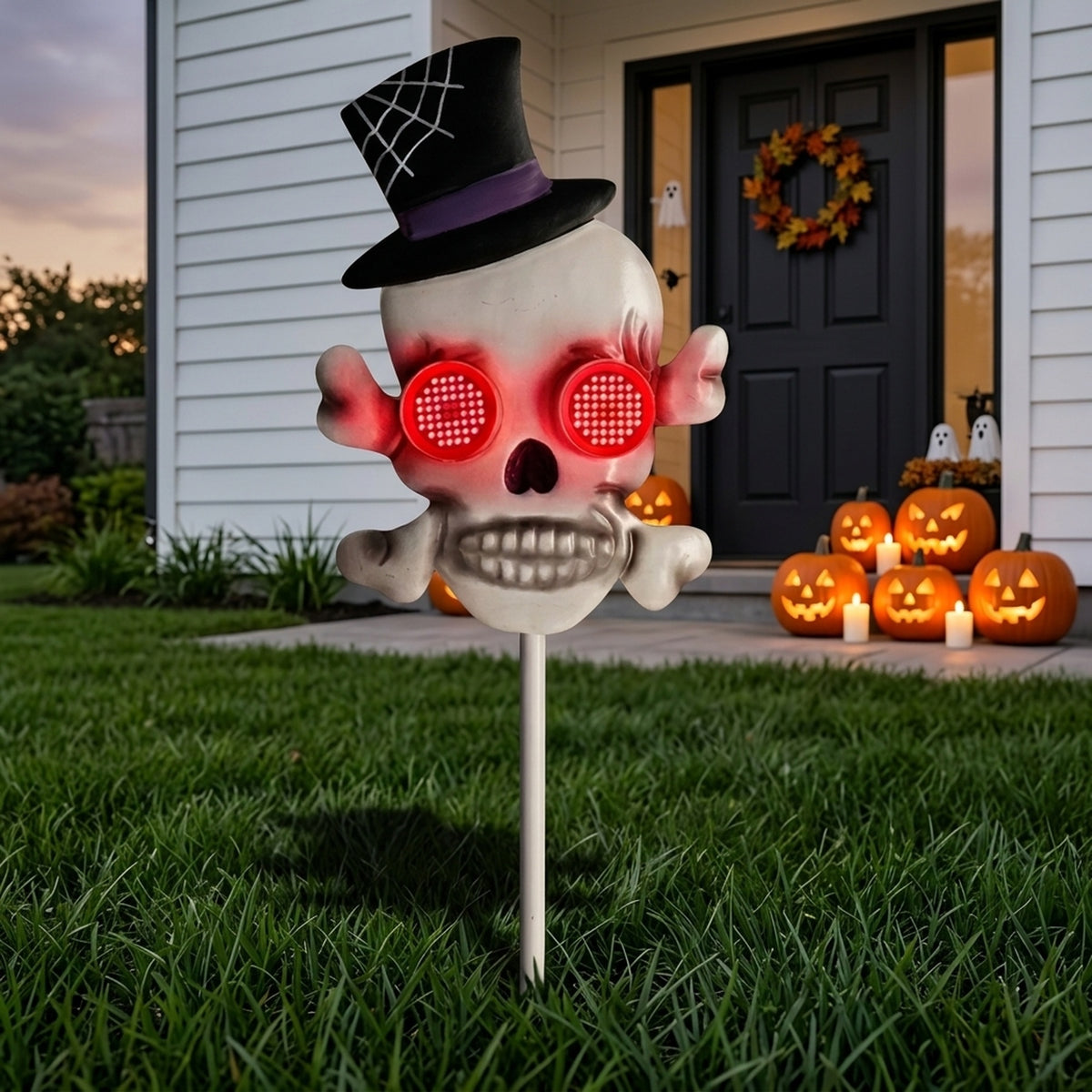 Glowing Skull Halloween Stake Light