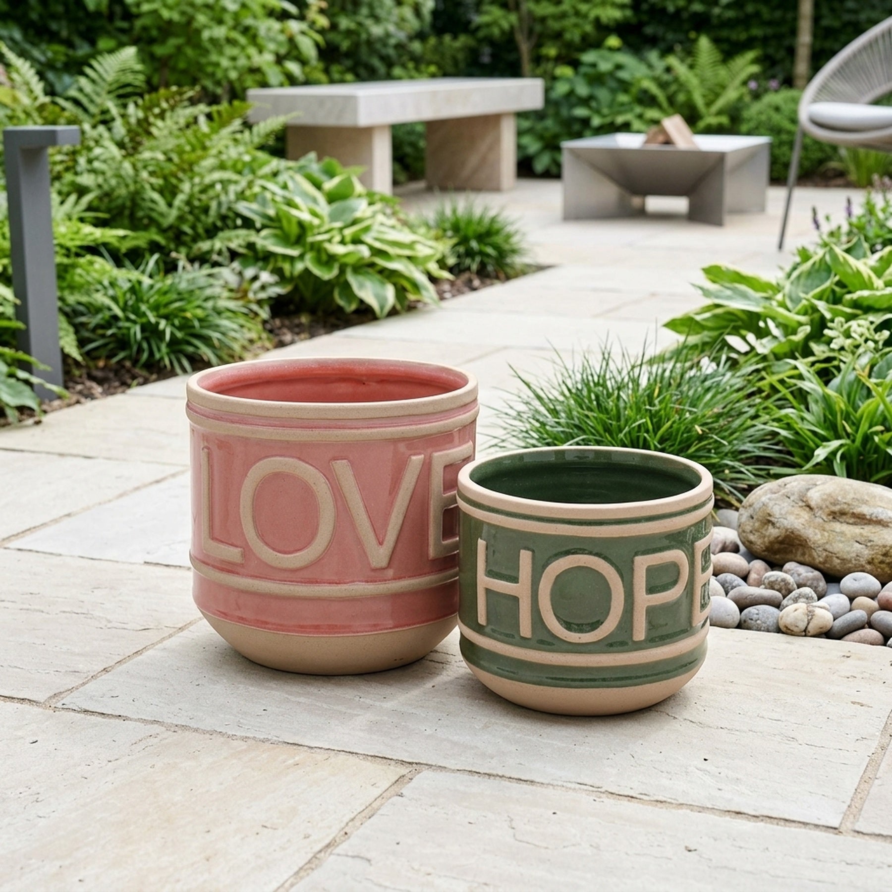 Duo Love Hope Garden Planter Pots