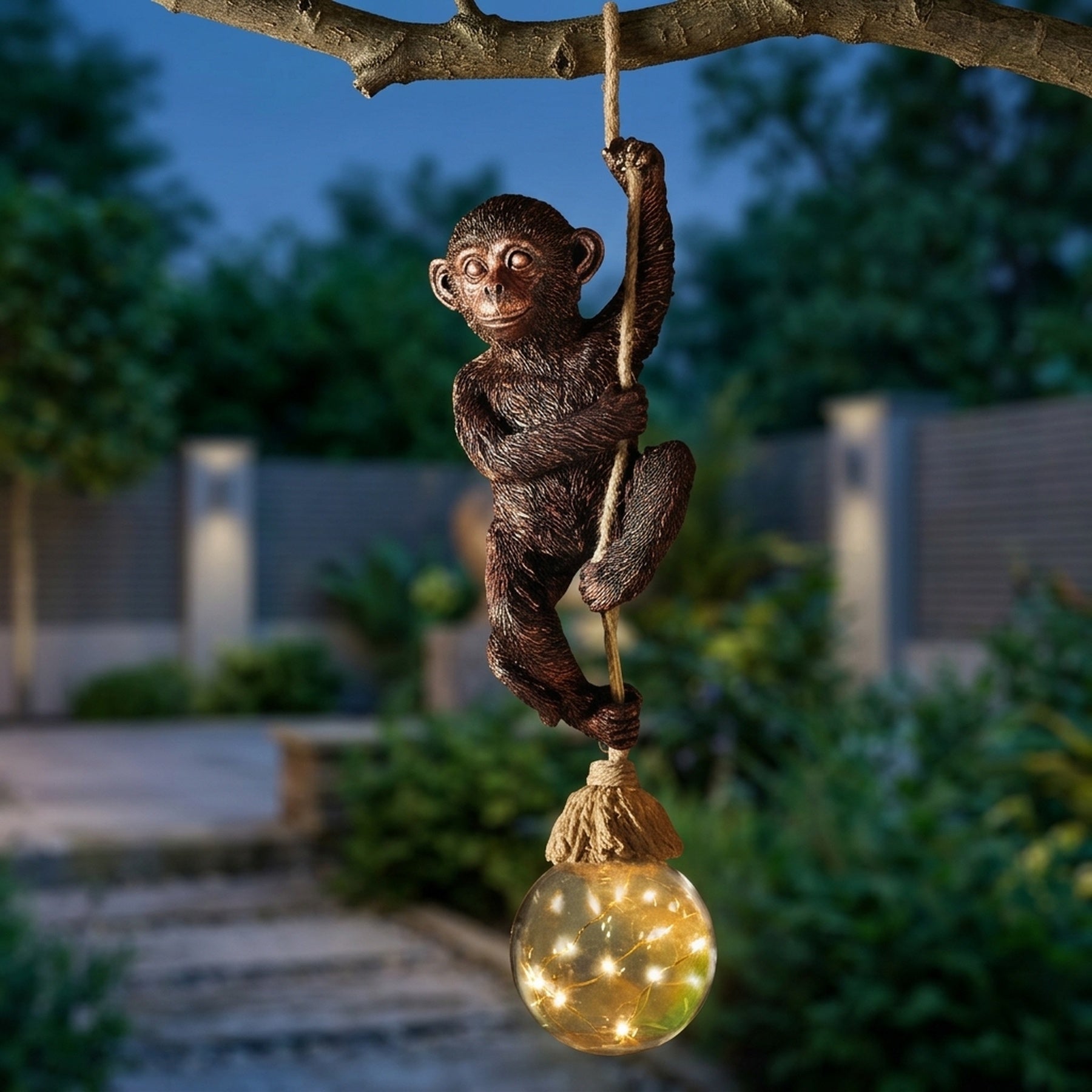 Hanging Monkey Rope Solar Light