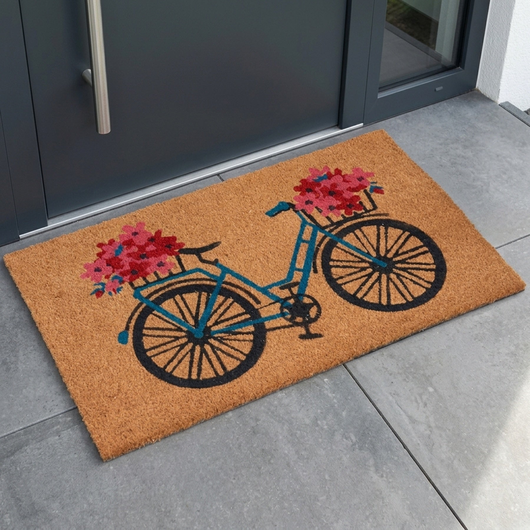 Natural Flower Power Coir Doormat