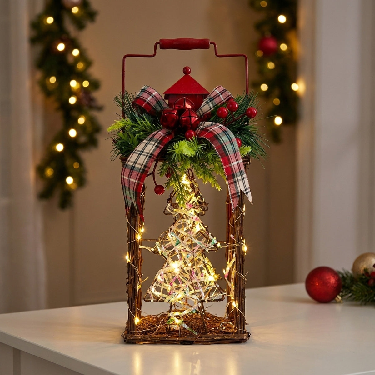 Festive Honeycomb Light Up Lantern