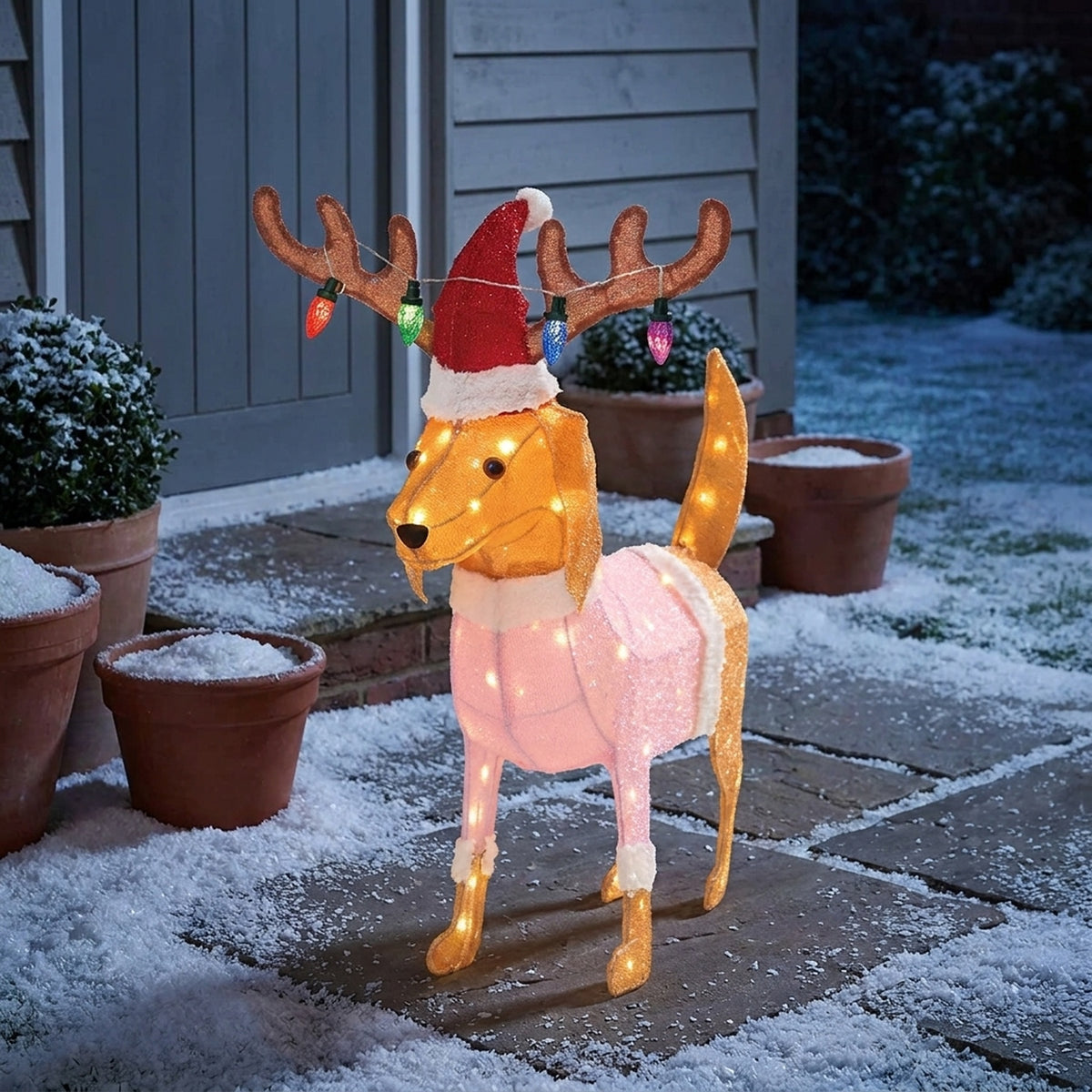 Festive LED Light-Up Dog Decoration