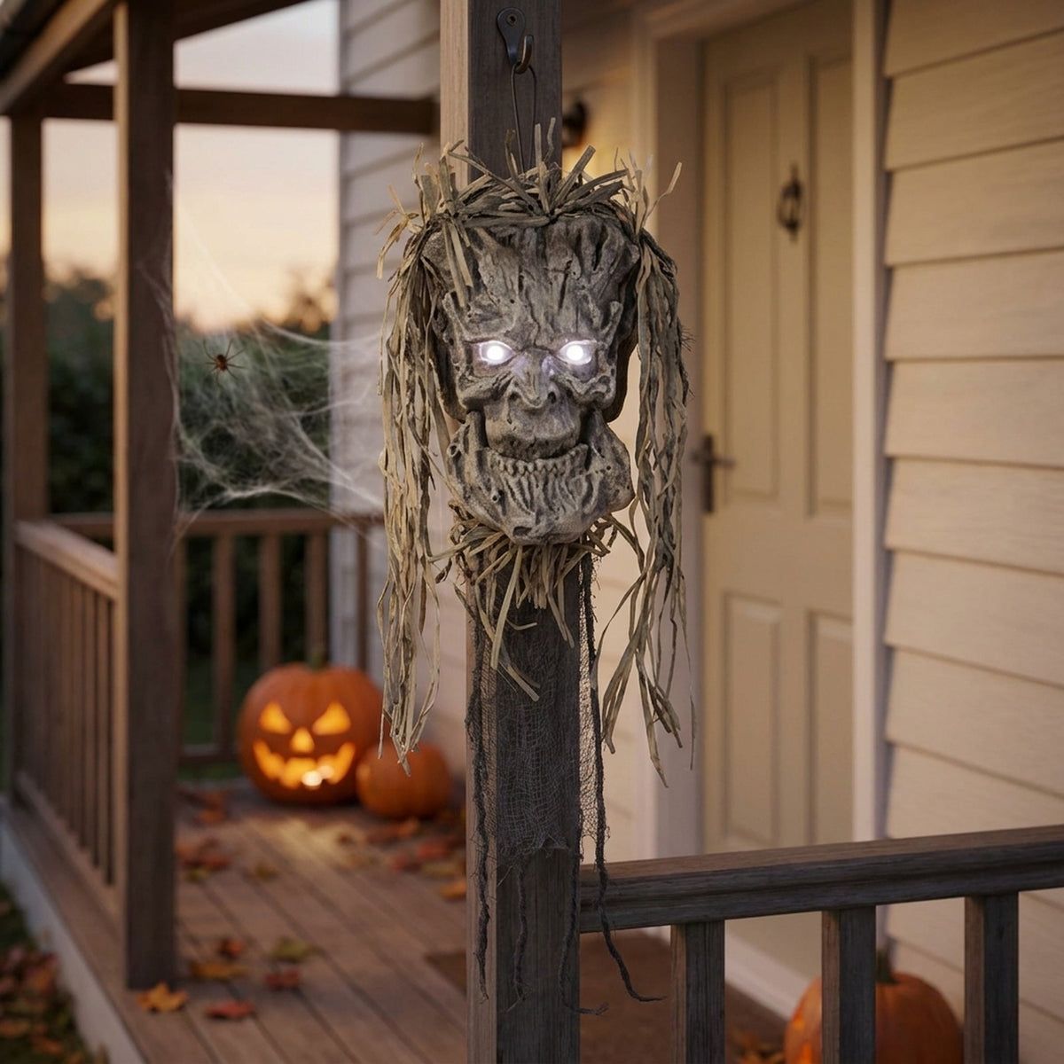 Animated Talking Tree Head with Glowing Eyes