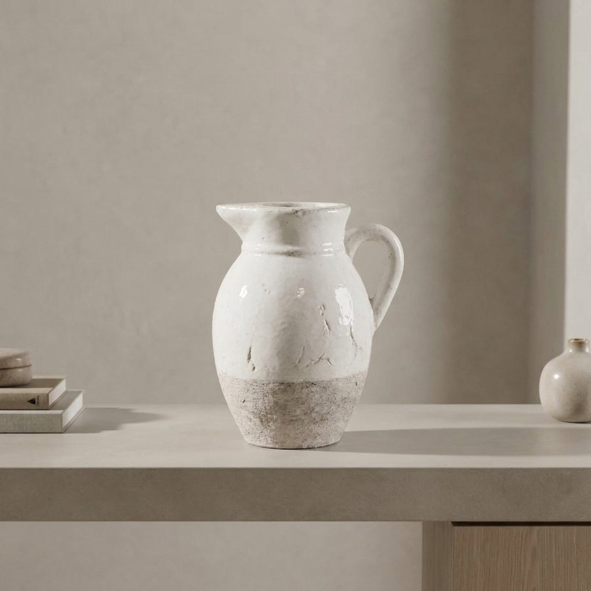 Natural Two Tone Textured & Glazed Vase