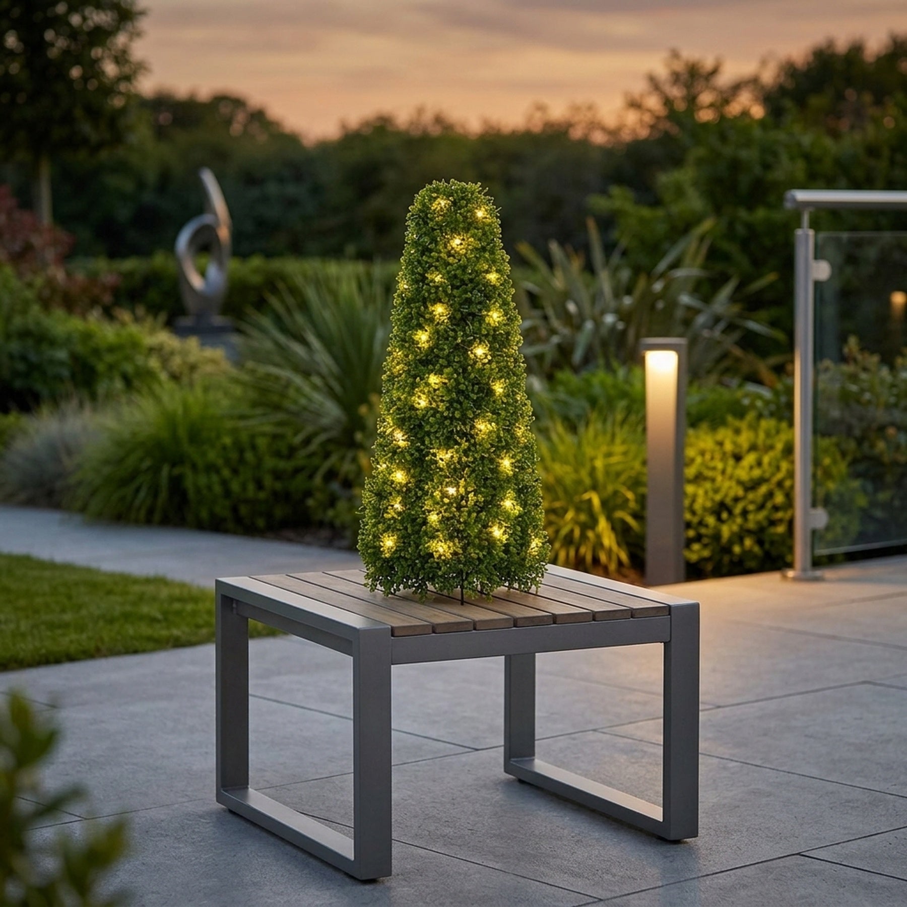 Lunaria Pre-Lit Pyramid LED Artificial Plant