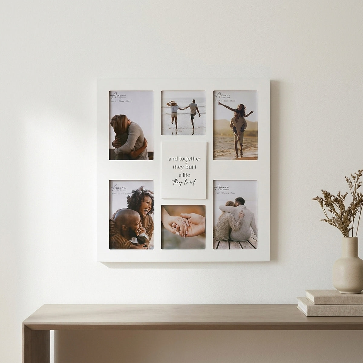Multi Aperture Photo Frame with Quote