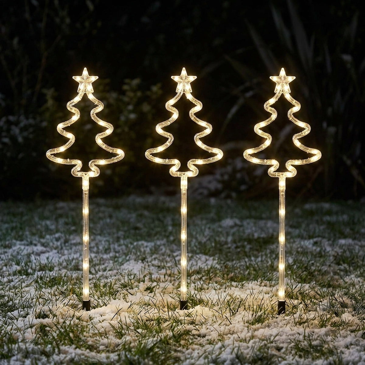 Battery Operated Warm White Tree LED Garden Stake Light
