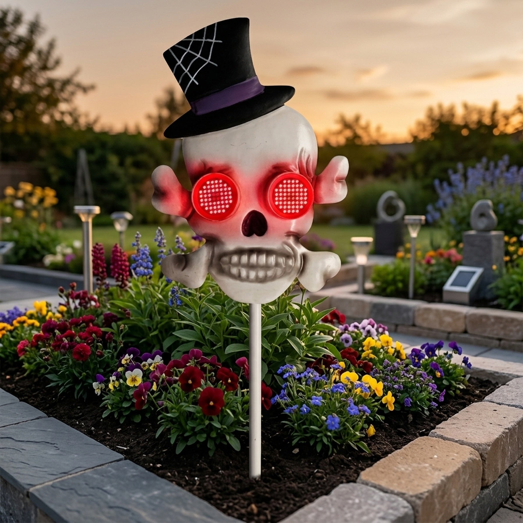 Blinkin' Skull Garden Stake Light