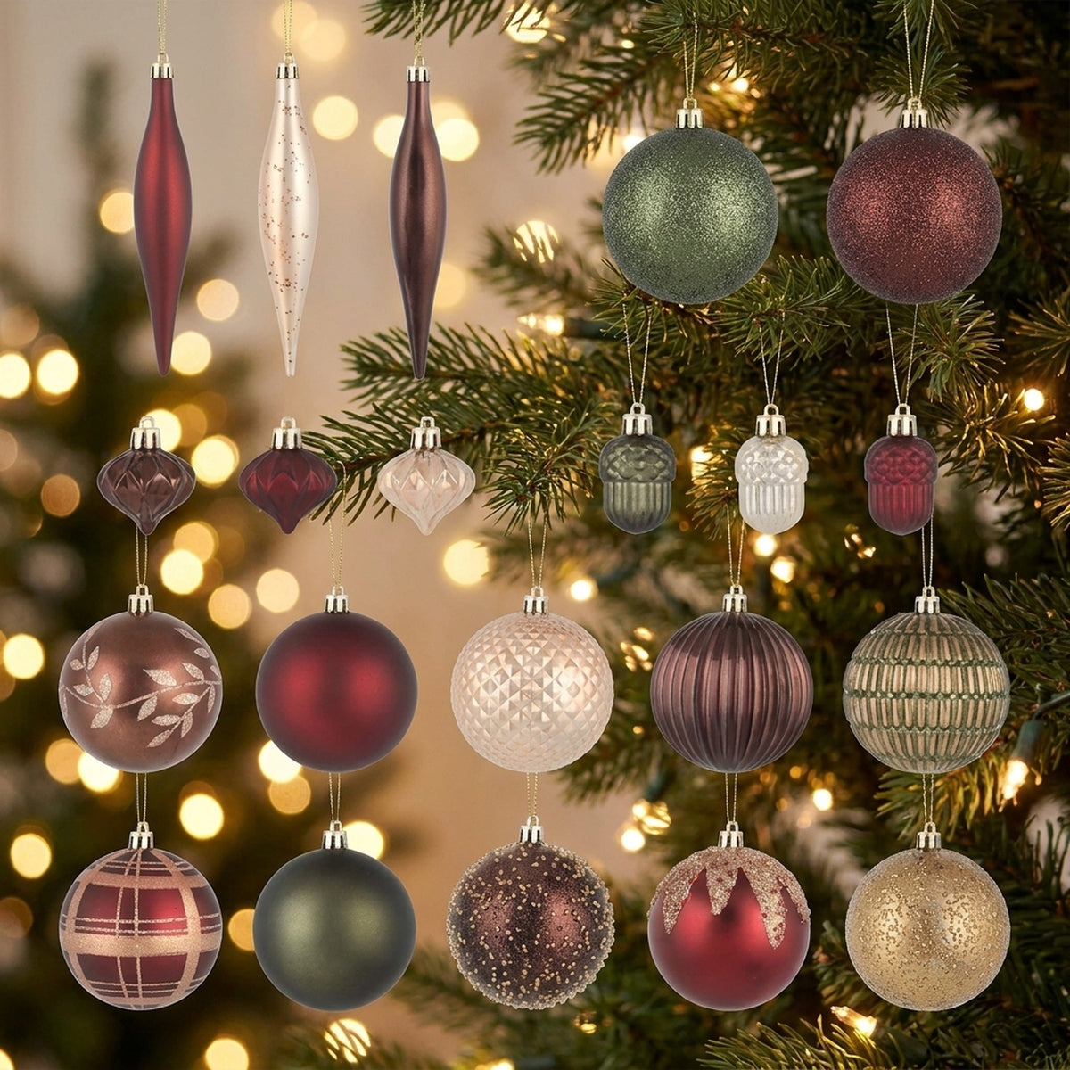 Mixed Christmas Bauble Set 64 Pack