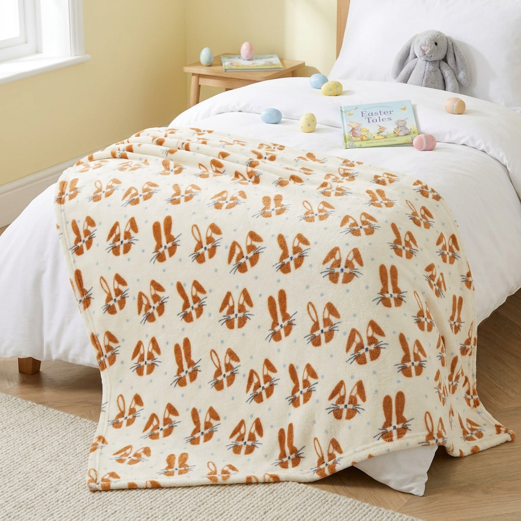 Springtime Cosy Fluffy Bunny Super Soft Throw
