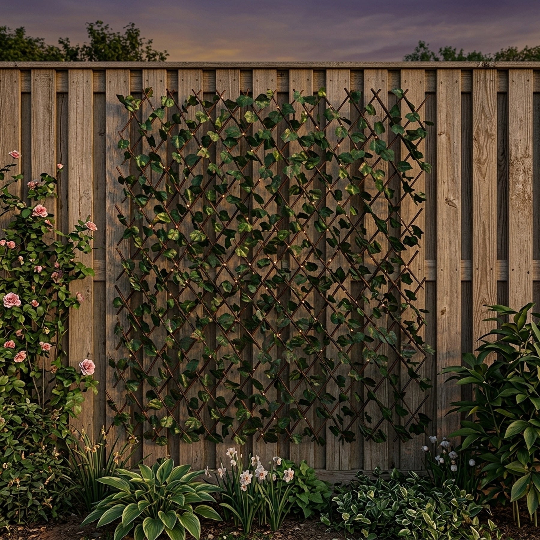 Realistic Foliage Solar Trellis Light
