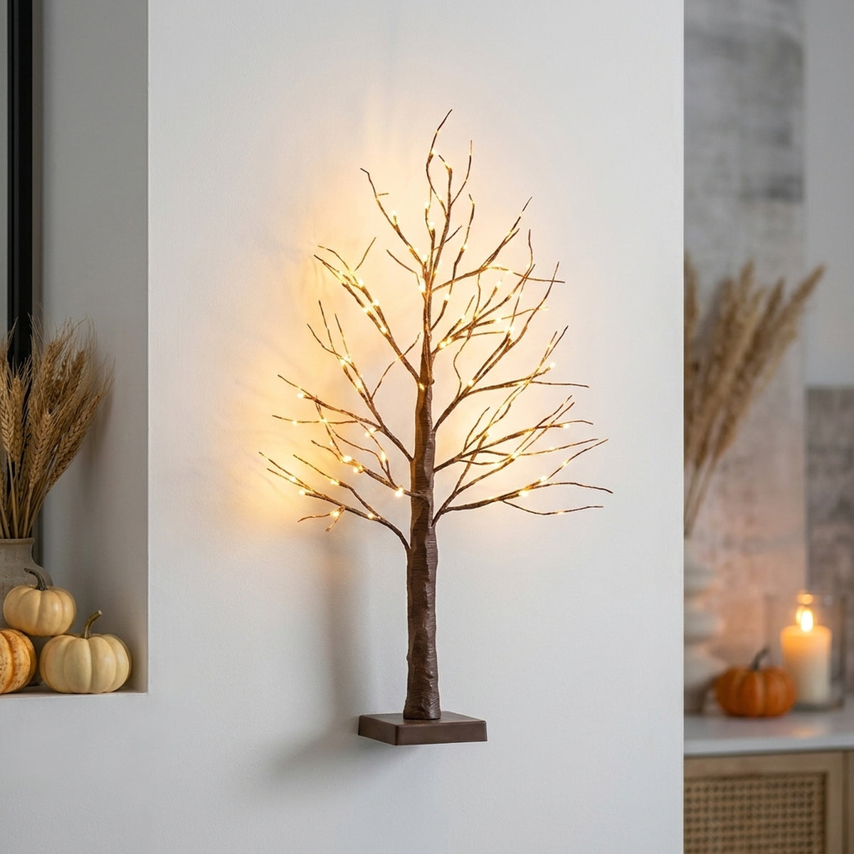 Illuminated Maple Leaf Table Top Tree