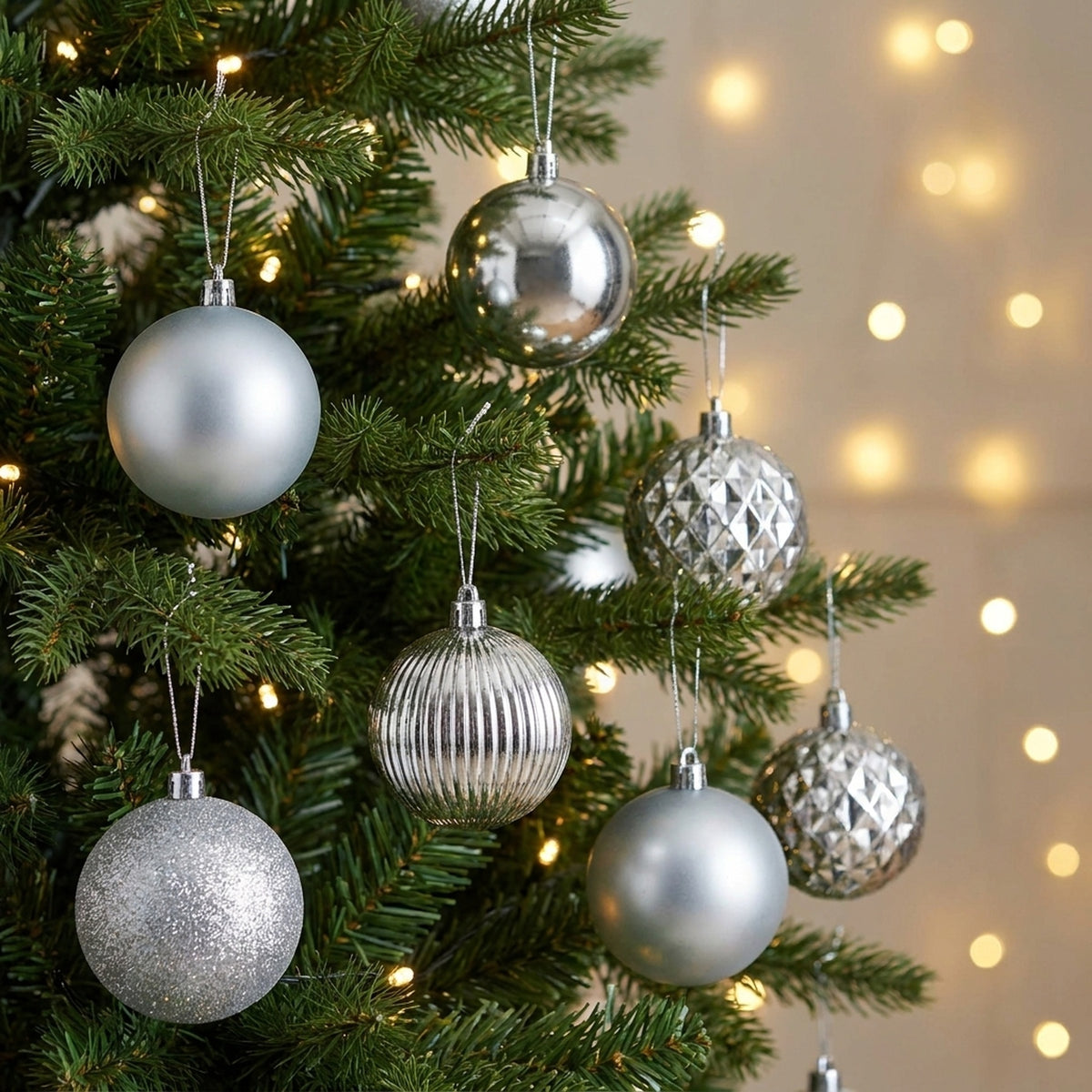 Mixed Finish Christmas Tree Bauble Set