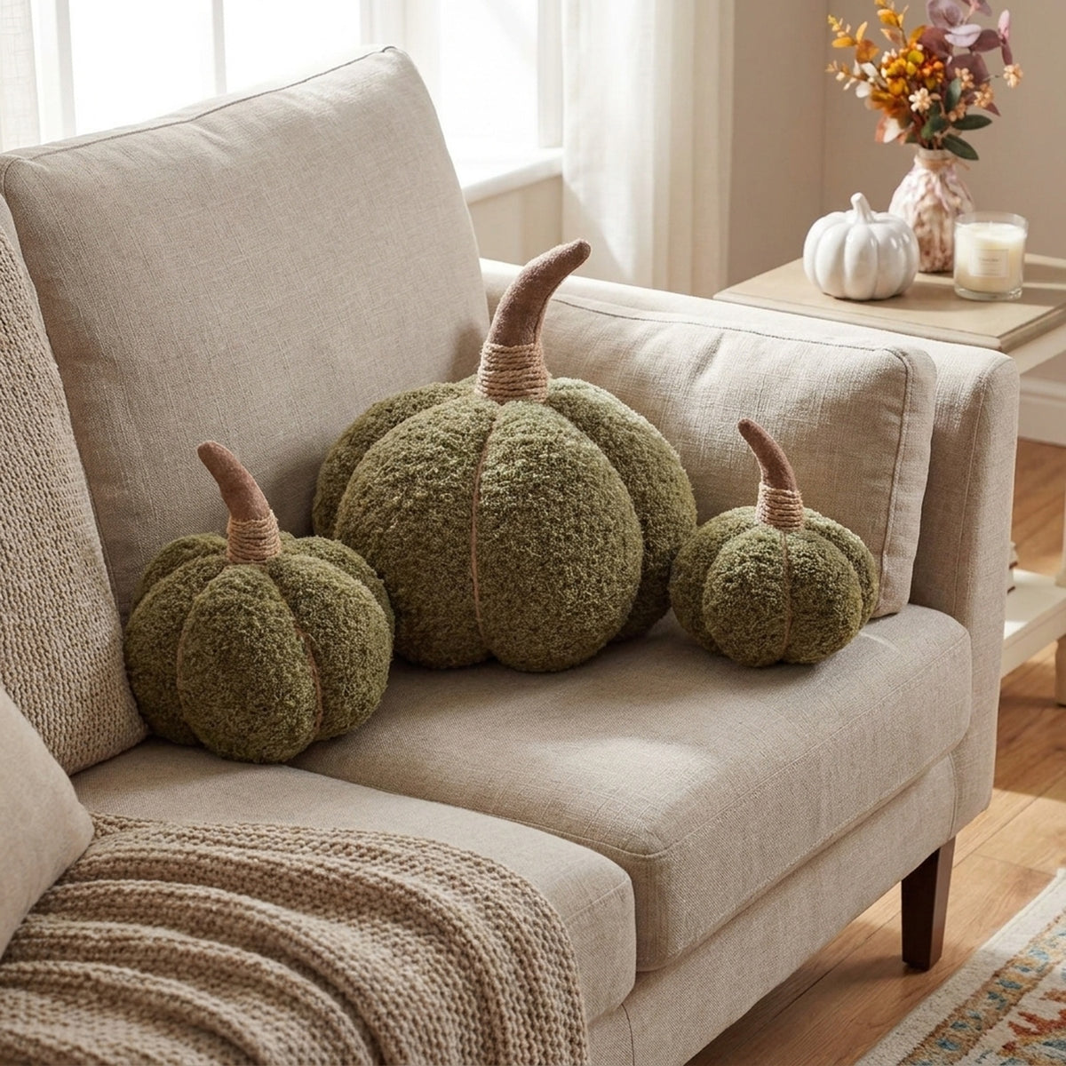 Tactile Plush Pumpkin Home Decor