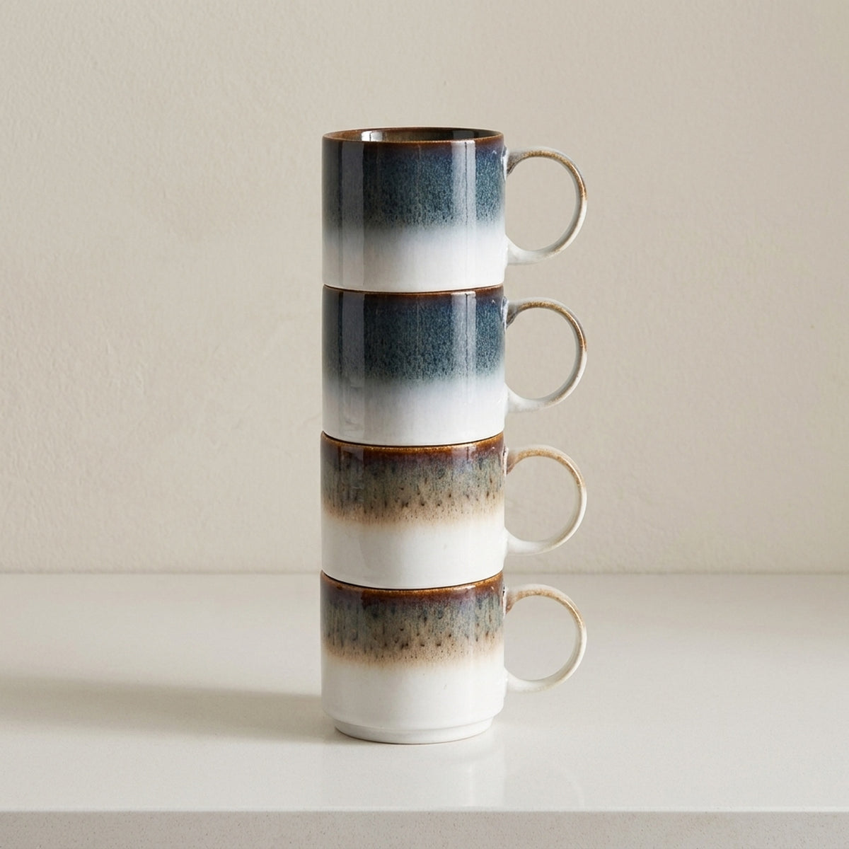 Reactive Glaze Stacking Mug Set
