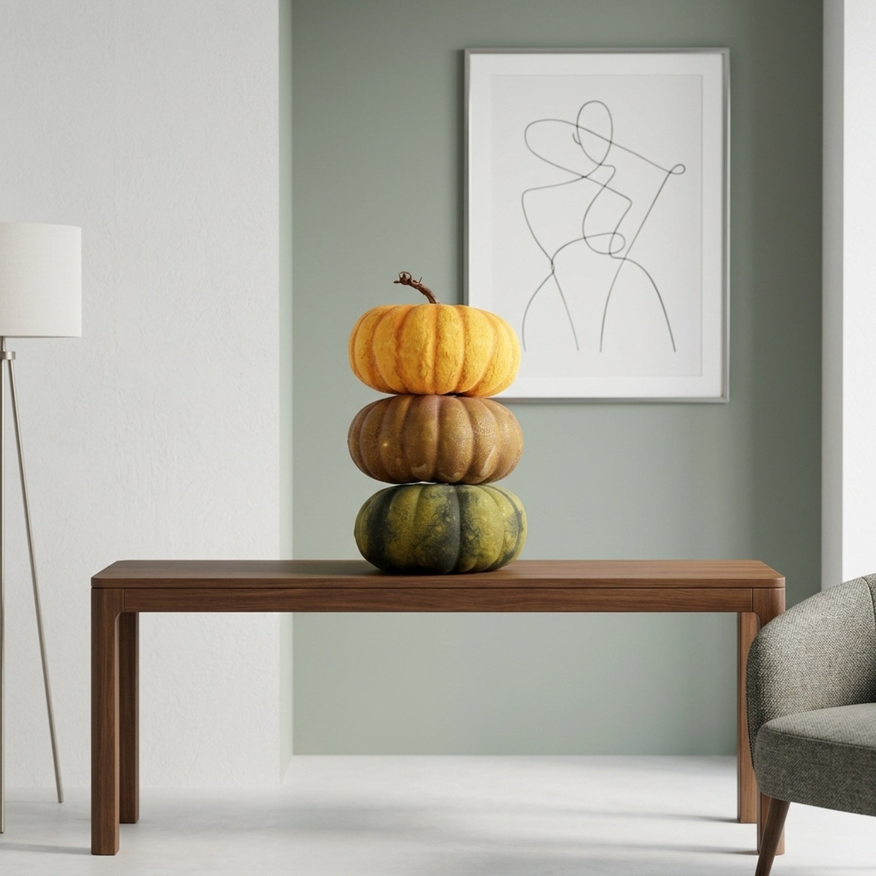Autumn Harvest Stacked Pumpkin Decor