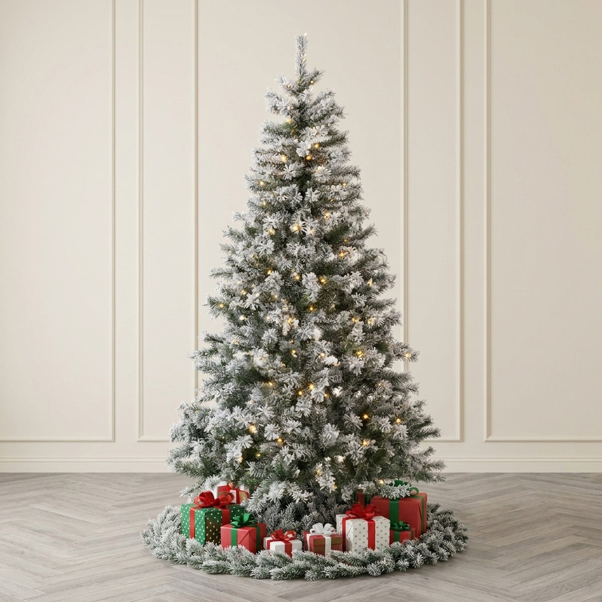 7ft Heritage Fir Snowy Flocked Christmas Tree