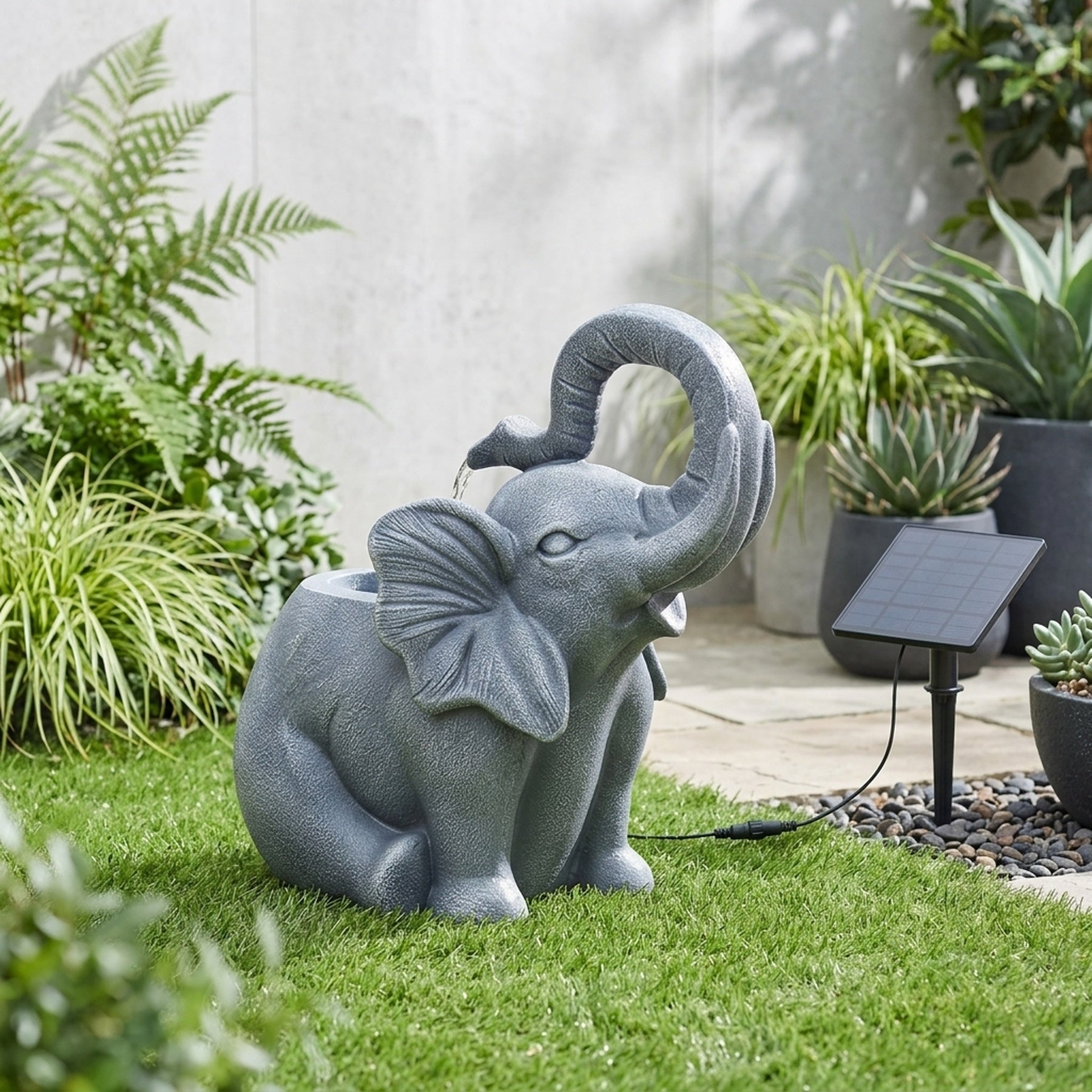 Jumbo Elephant Solar Garden Water Feature
