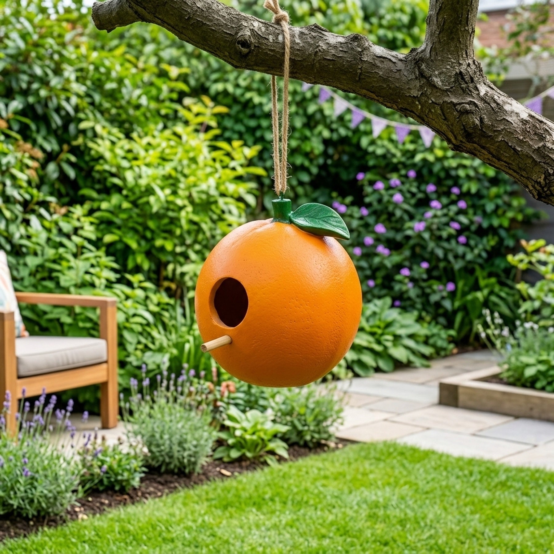 Hanging Capri Orange Fruit Bird House