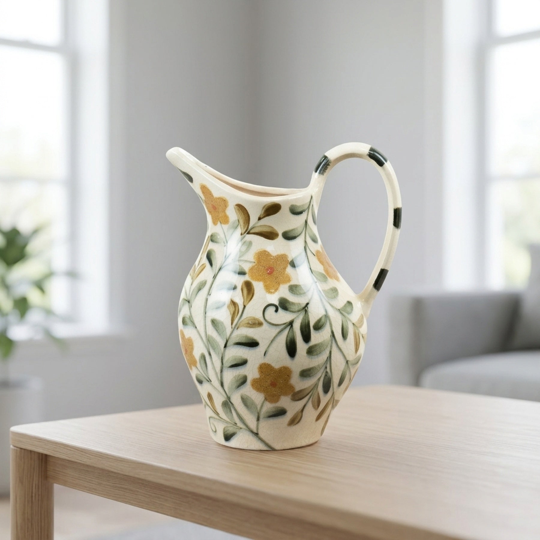 Introduce Floral Ceramic Jug Vase