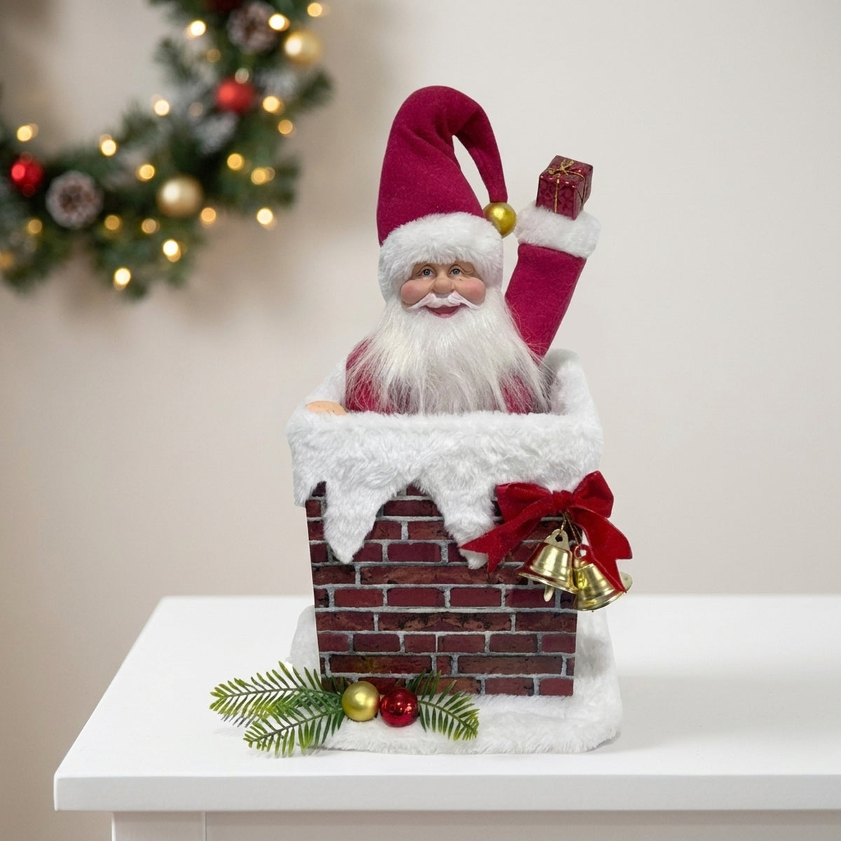 Animated Santa in Chimney Christmas Decoration