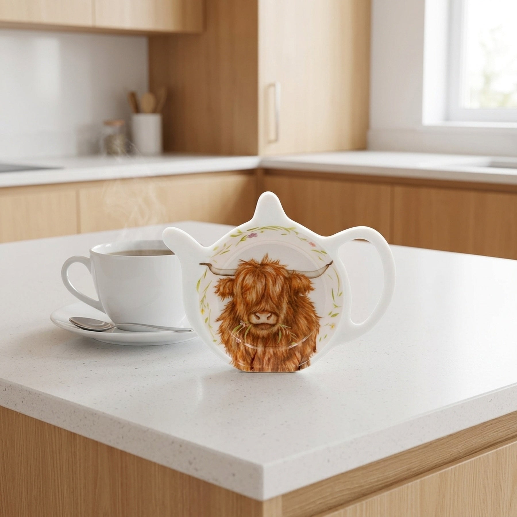 Rustic Highland Cow Kitchen Teabag Tidy