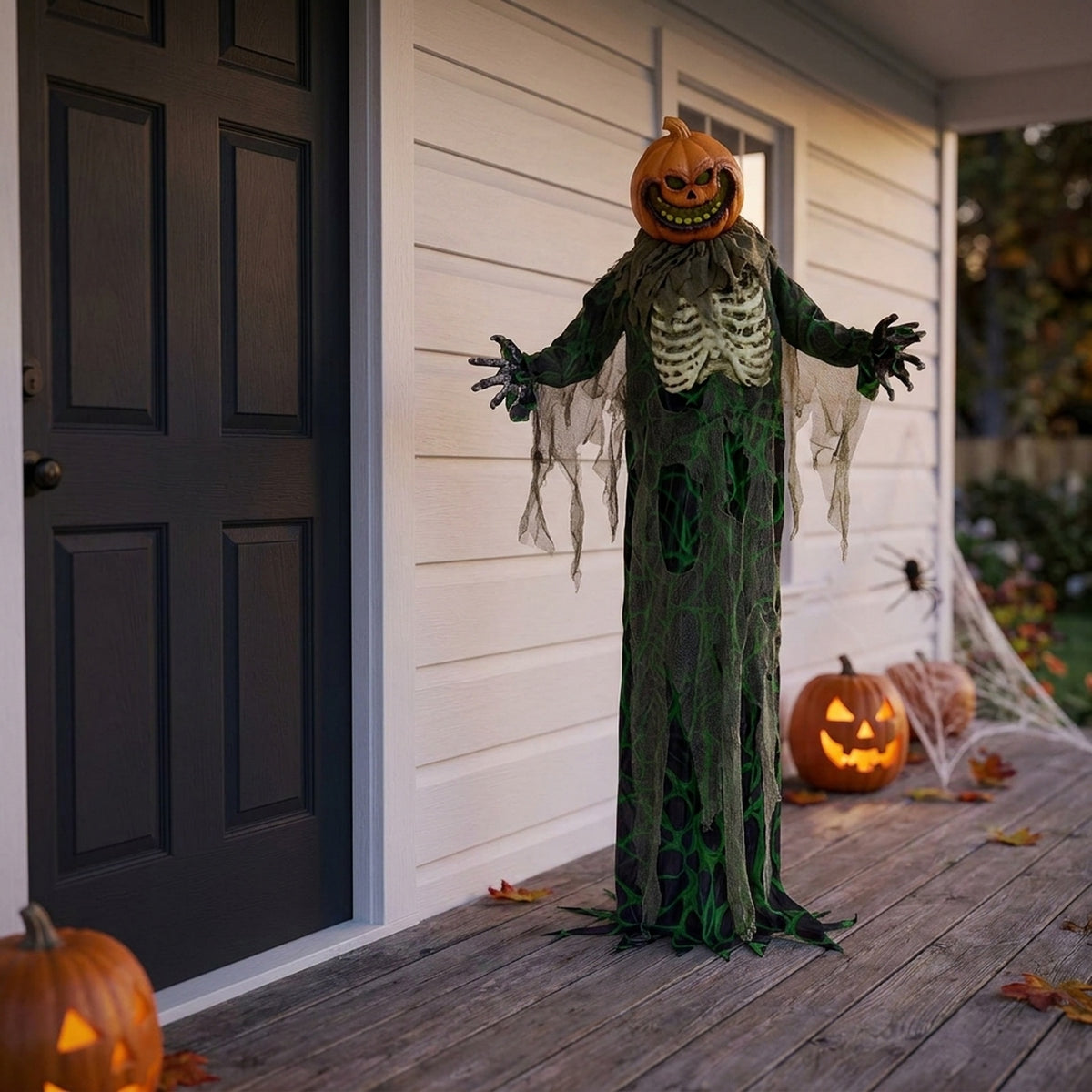 Battery Operated Sensor Activated Animated Grinning Pumpkin