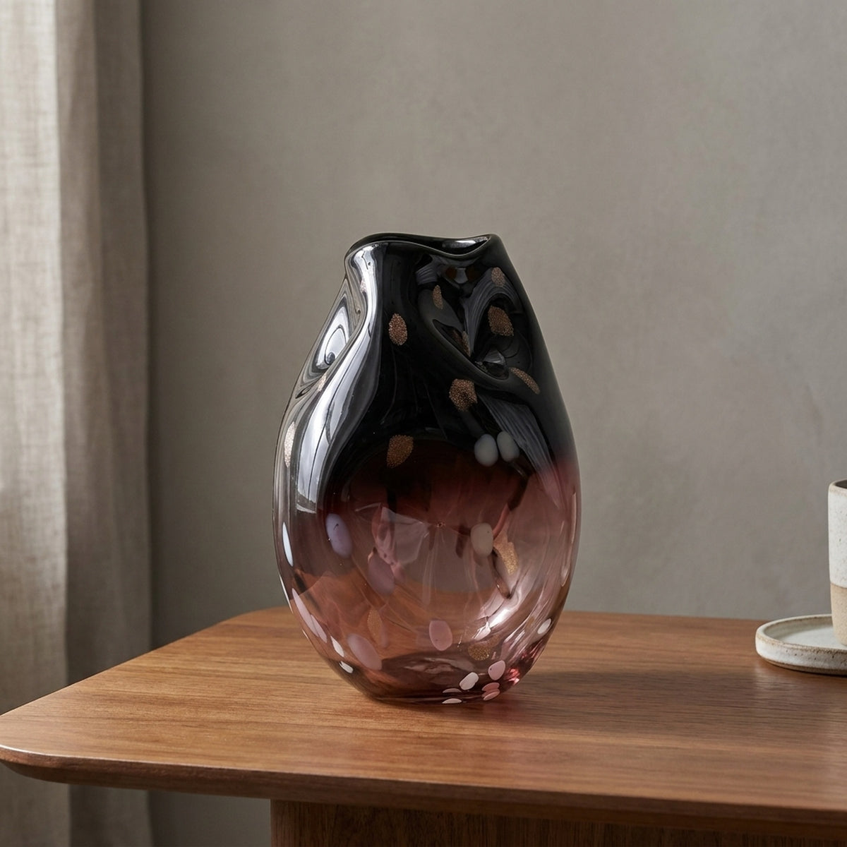 Unique Shaped Two Tone Glass Vase