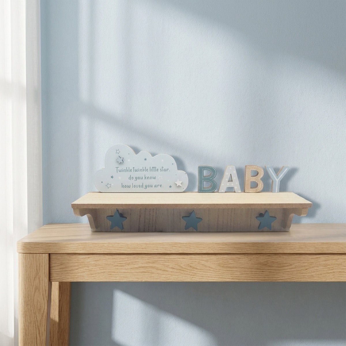 Welcome Nursery Wall Shelf with Hooks