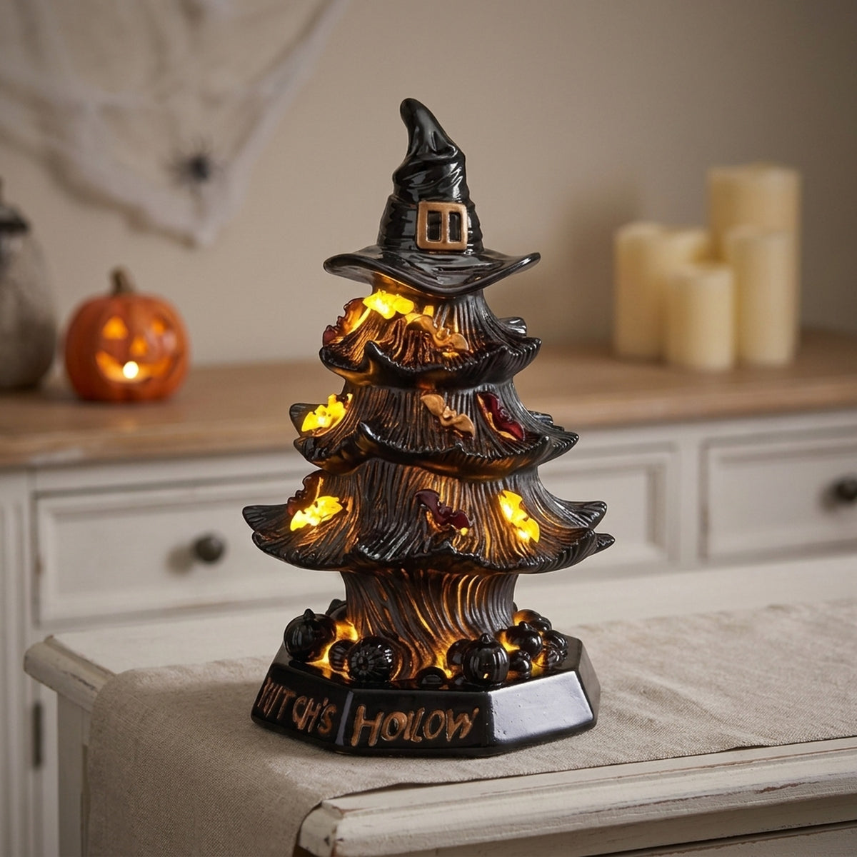 Halloween Gnarled Witch Hat Night Light