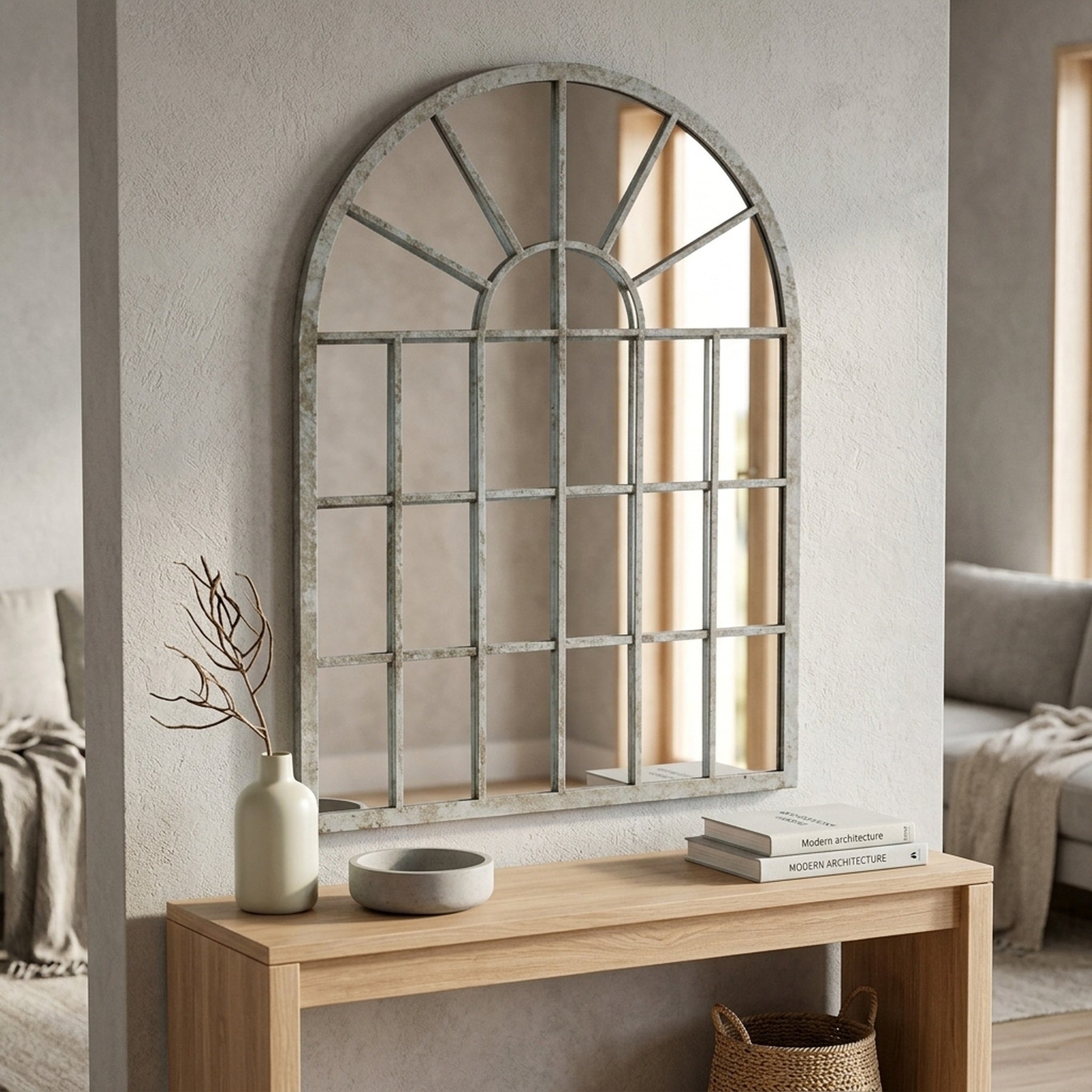 Relica Haxton Rustic Arched Wall Mirror