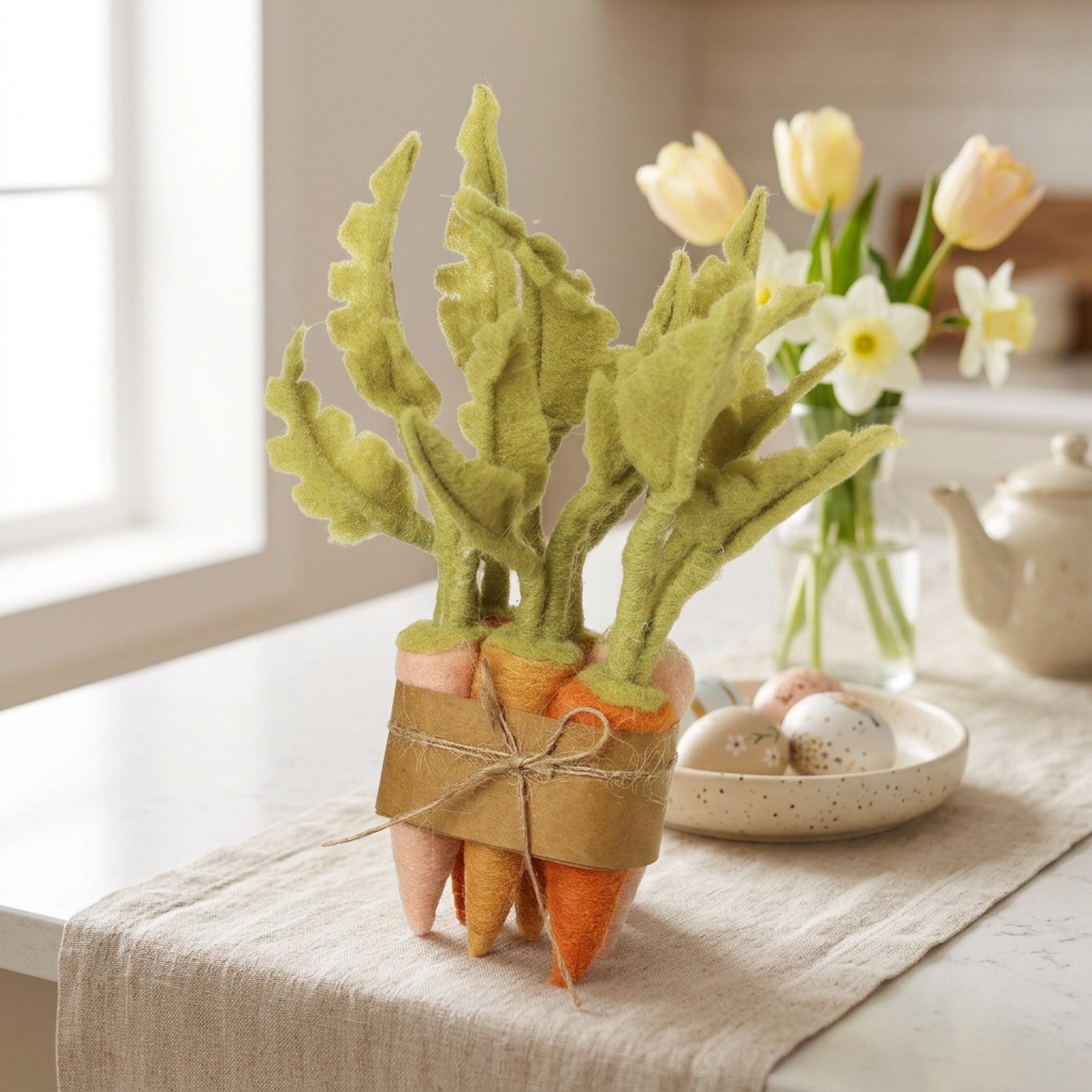 Decorative Felt Carrots Home Accent Bunch