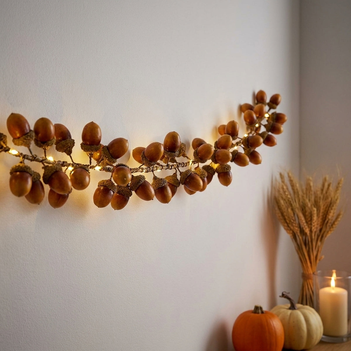 Autumnal Acorn LED Garden Garland