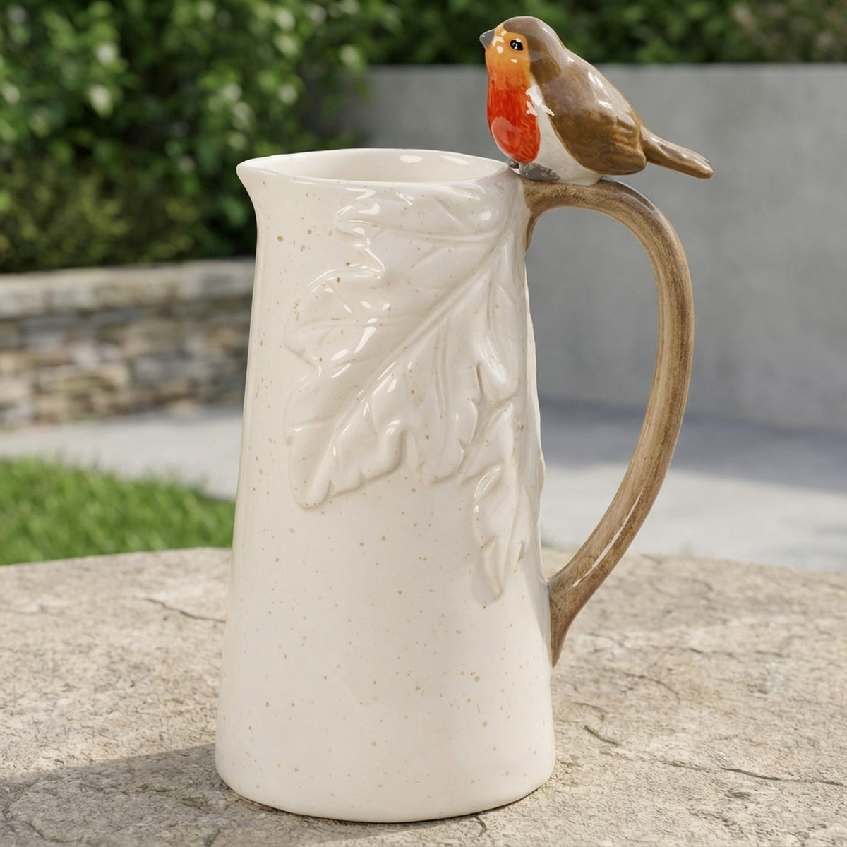 Characterful Robin Leaf Kitchen Jug