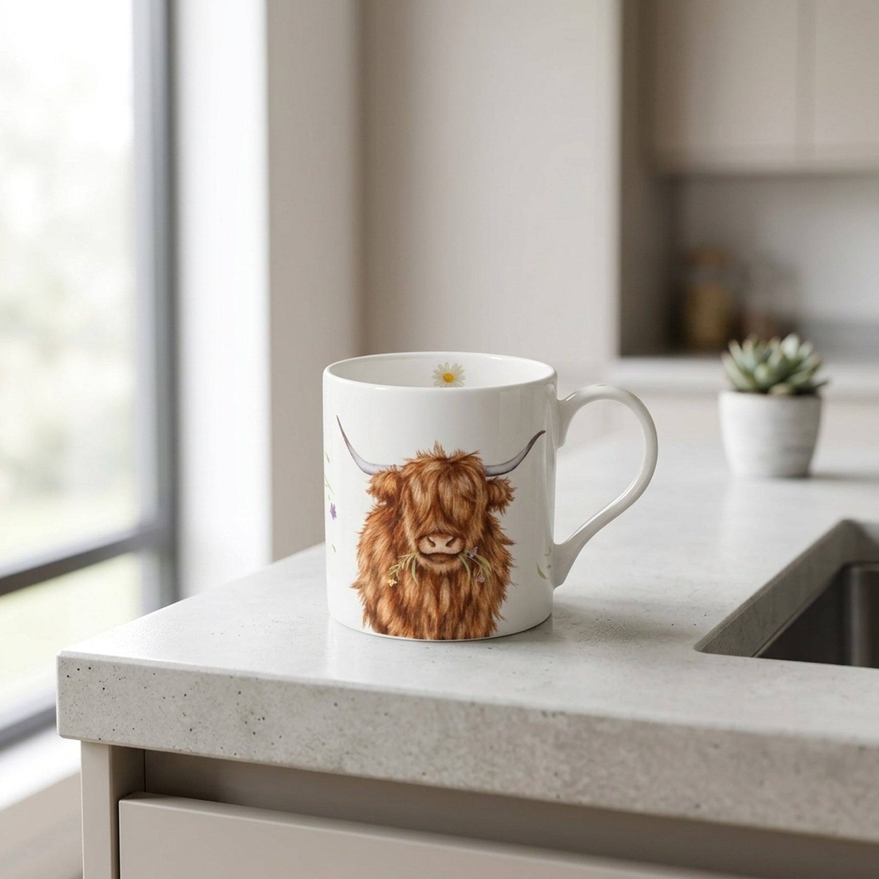 Highland Cow Themed Decorative Mug