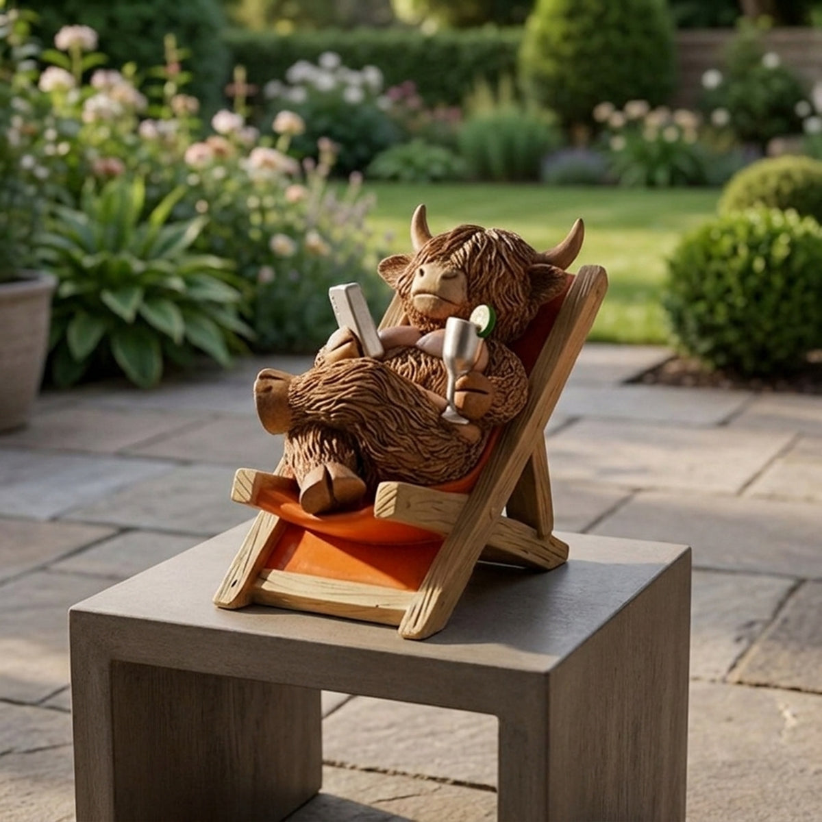 Highland Cow Deck Chair Ornament