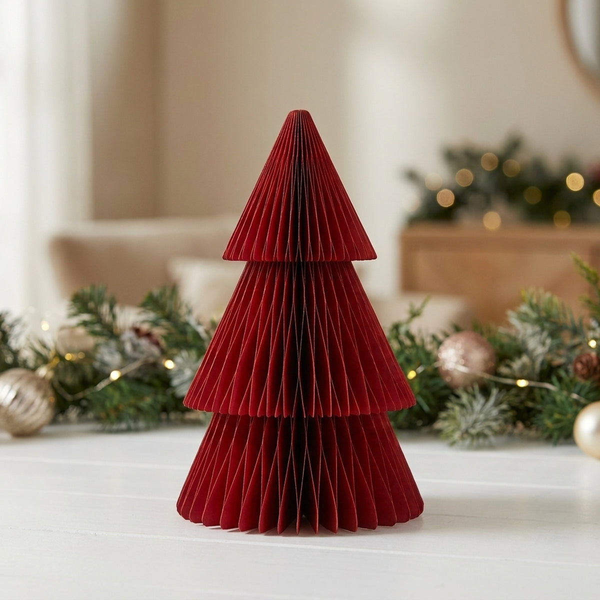 Festive Honeycomb Paper Tree Decoration