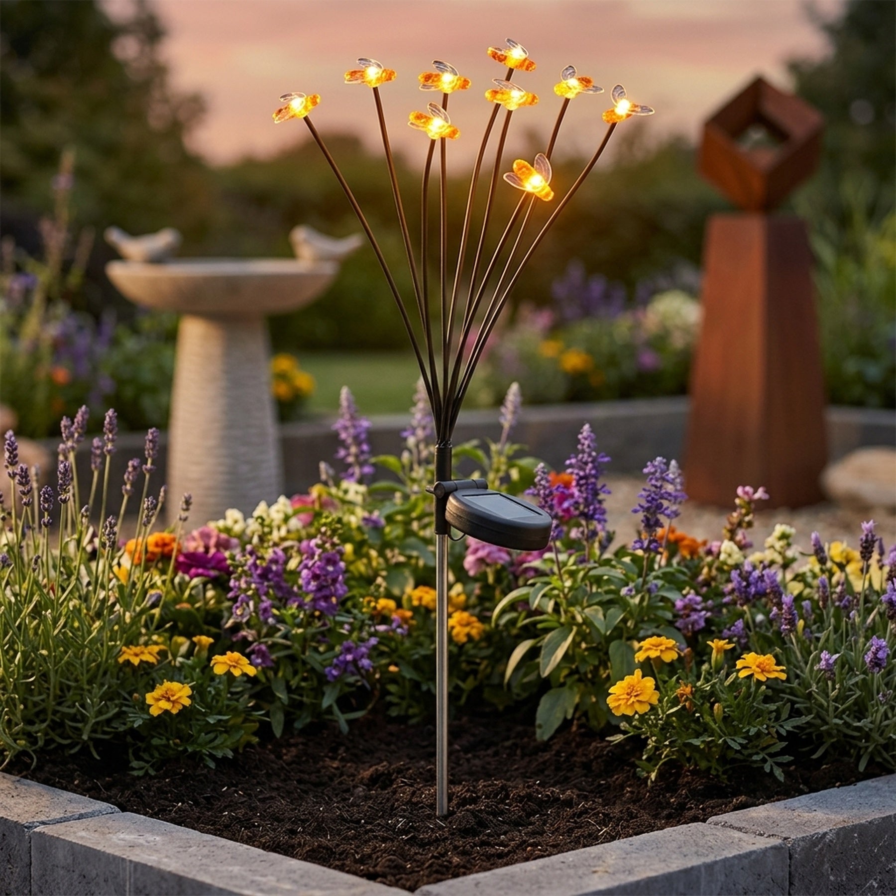 8-Stem BeeLights Solar Garden Stake Light