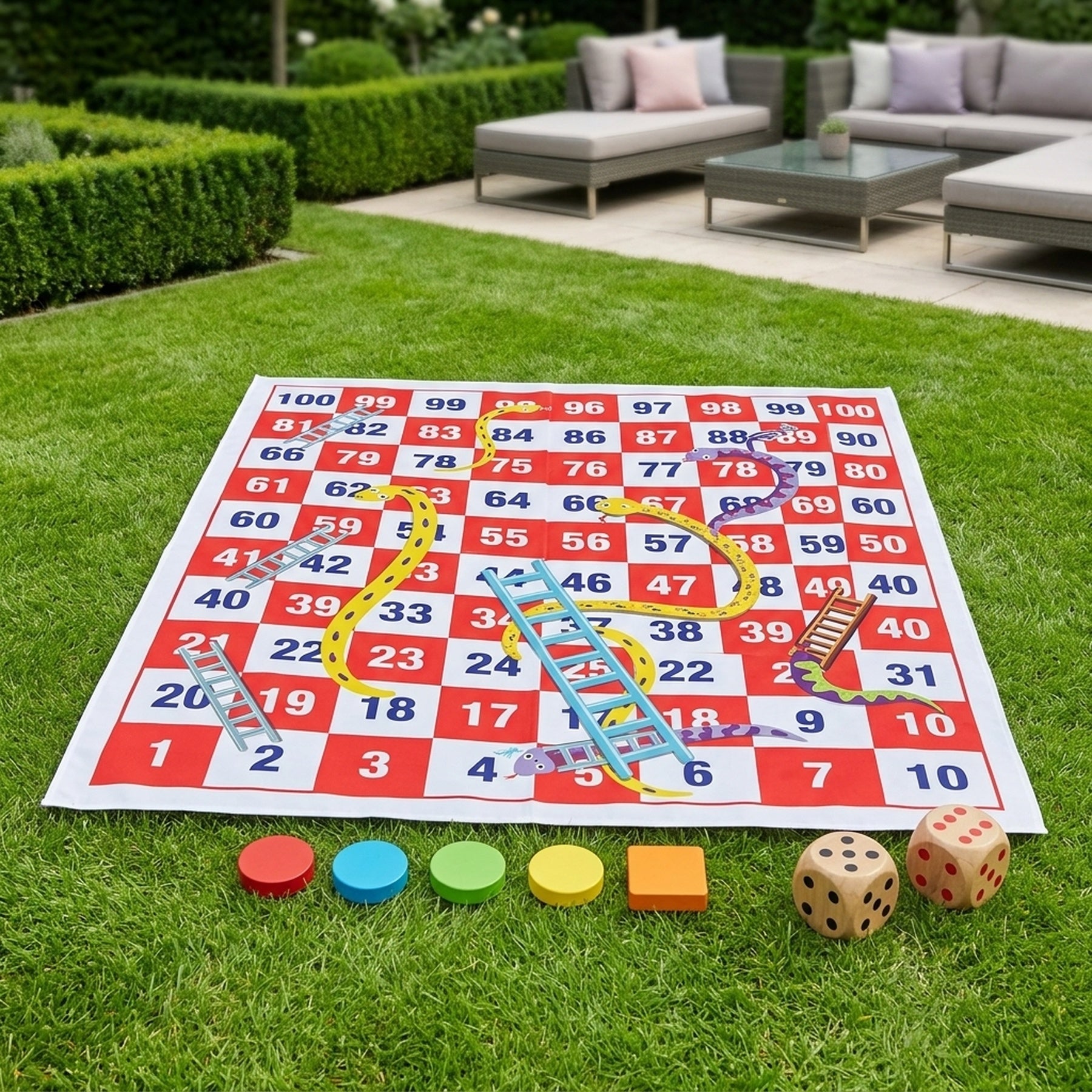 Summer Fun Giant Snakes and Ladders Game