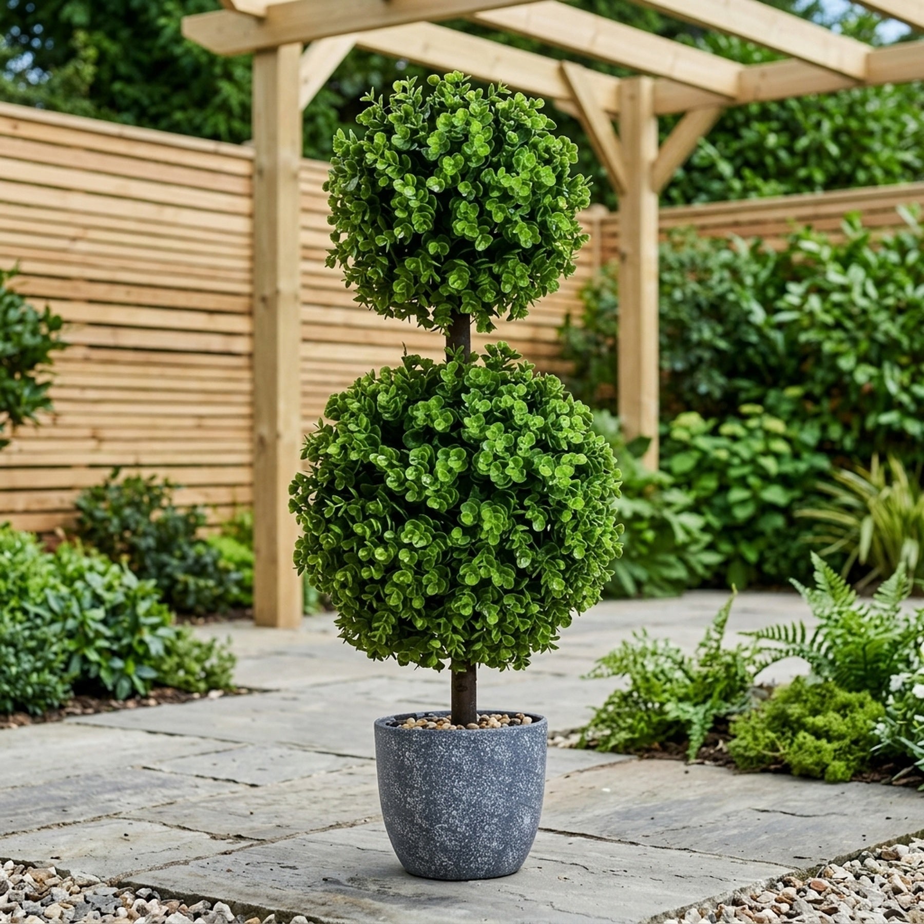 Capri Artificial Two Ball Topiary Tree