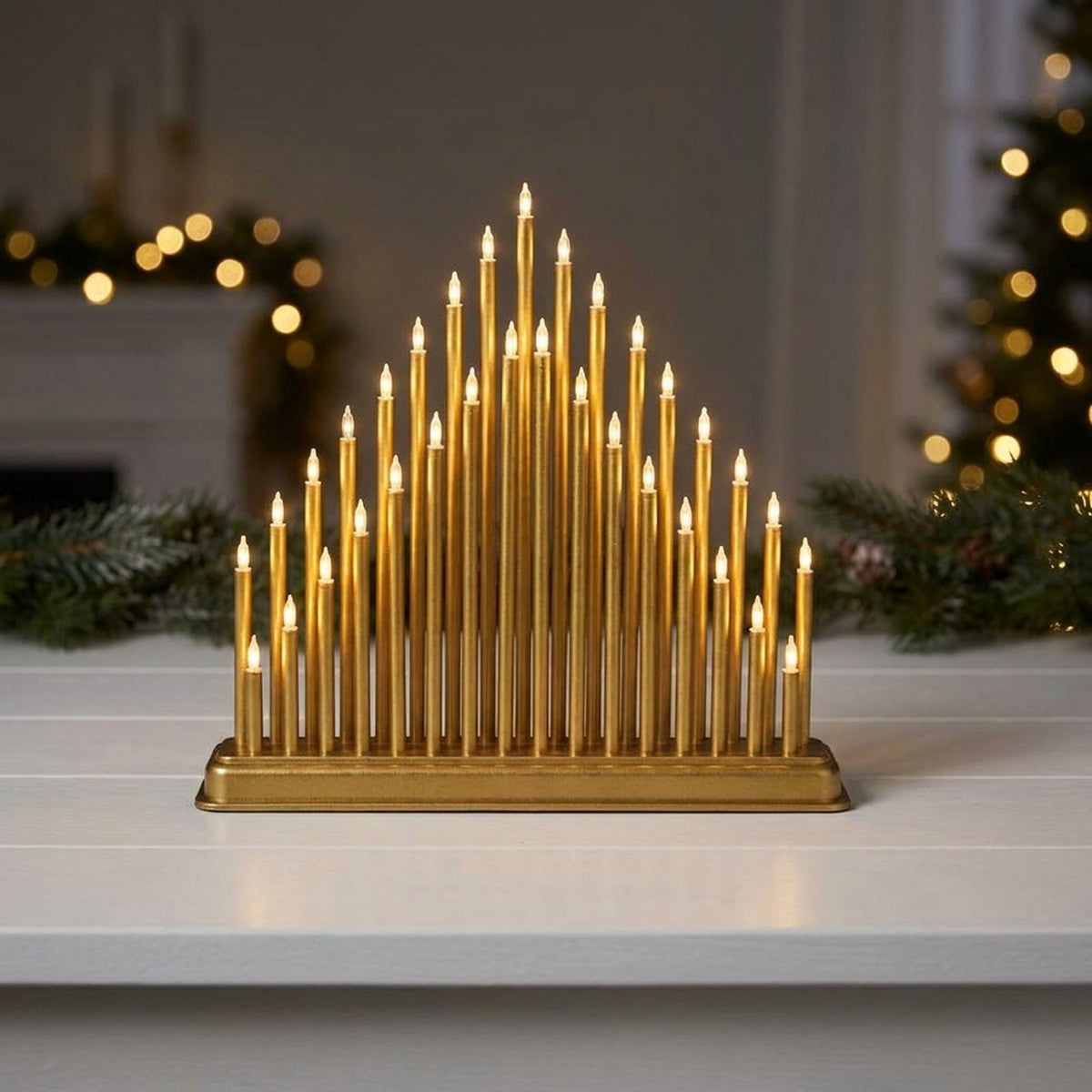 Gold 33 LED Candle Bridge Light
