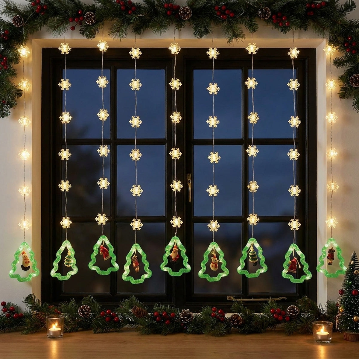Christmas Tree Twinkling Curtain Lights