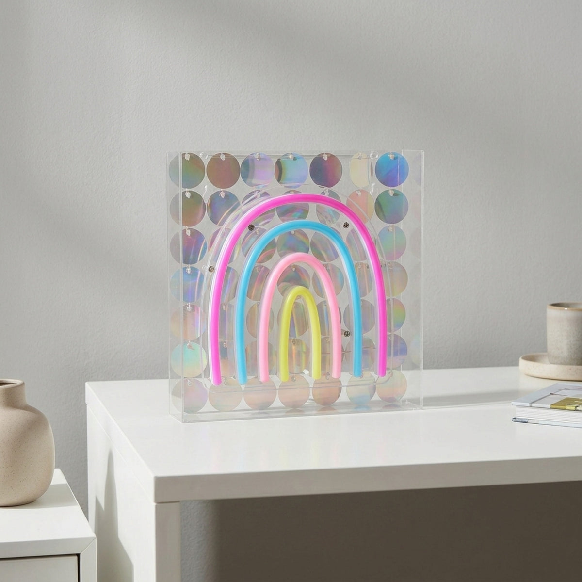 Vibrant Rainbow Neon-Style Wall or Mantel Sign