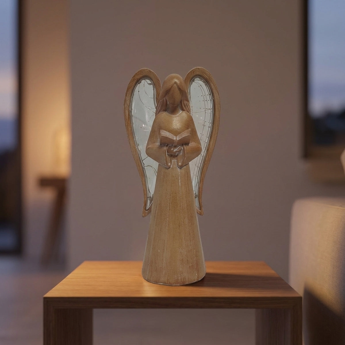 Graceful Praying LED Angel Figurine
