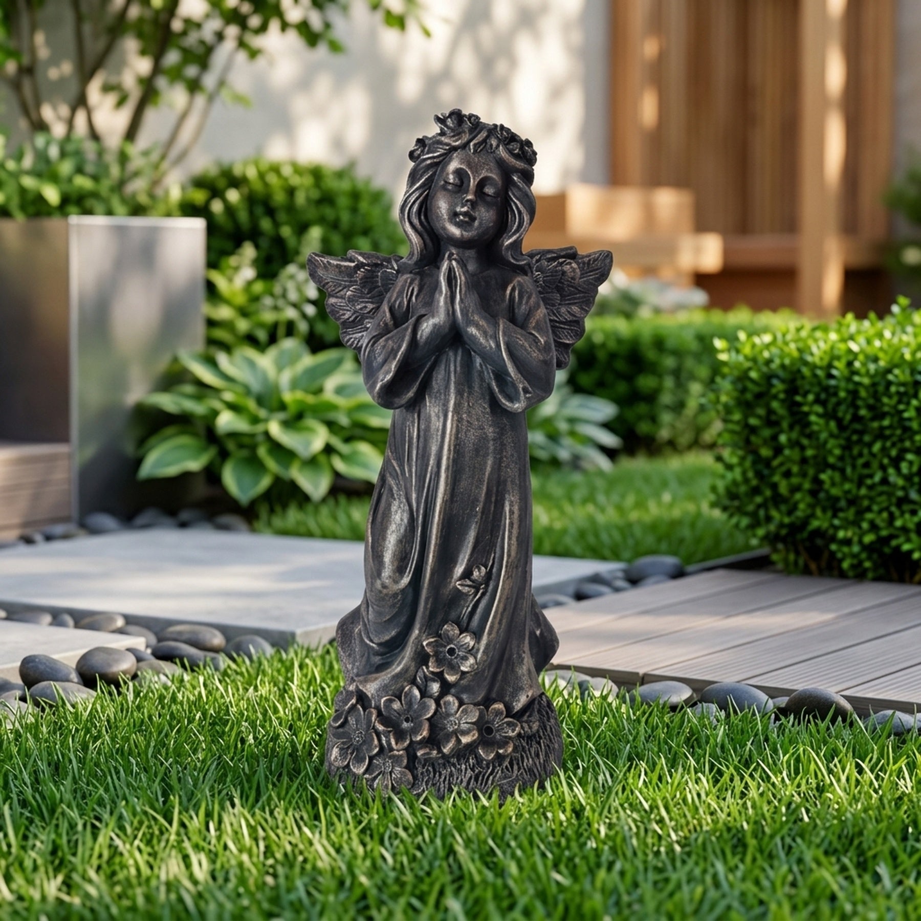 Sculpted Standing Angel Garden Ornament