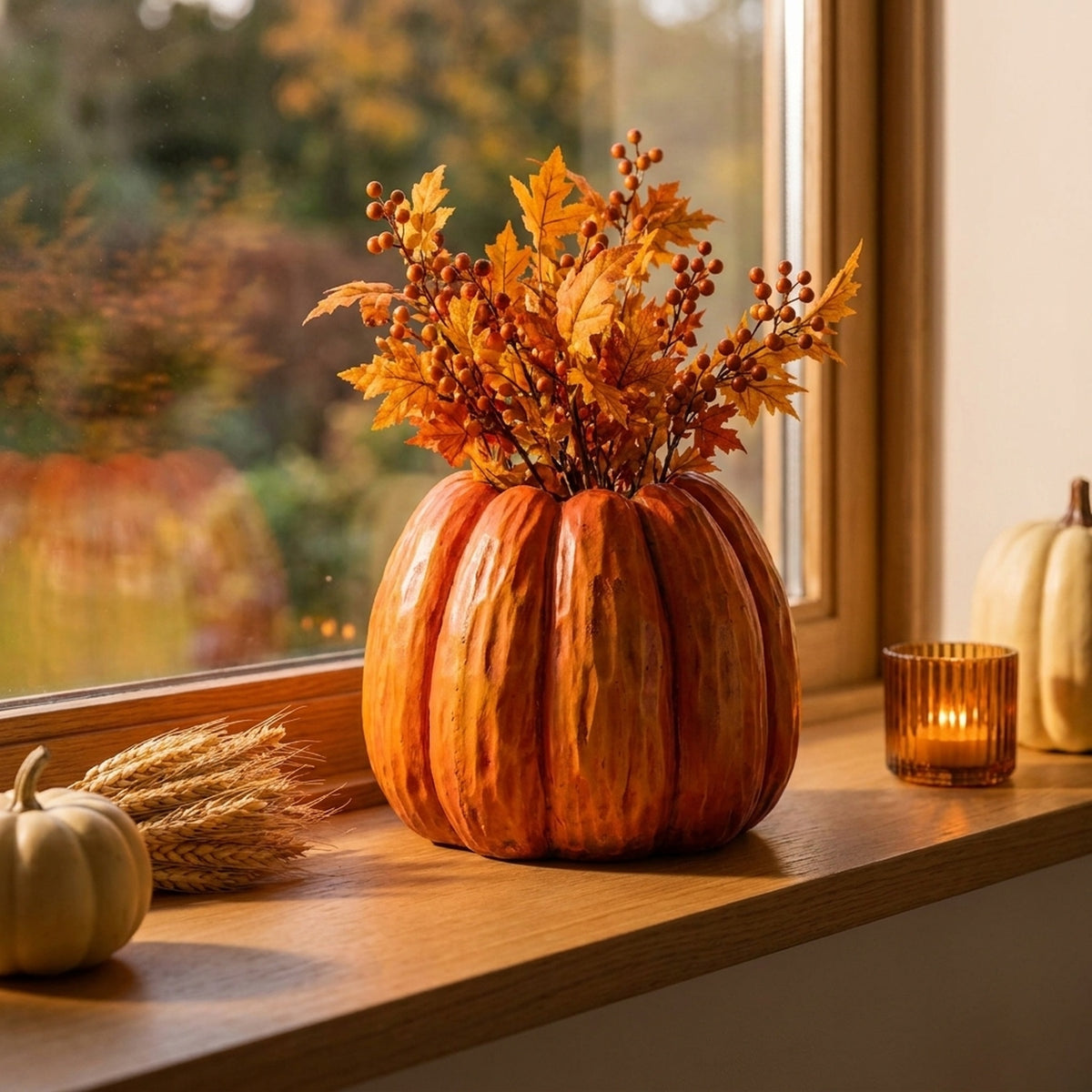 Welcome Dia. Ceramic Pumpkin Planter