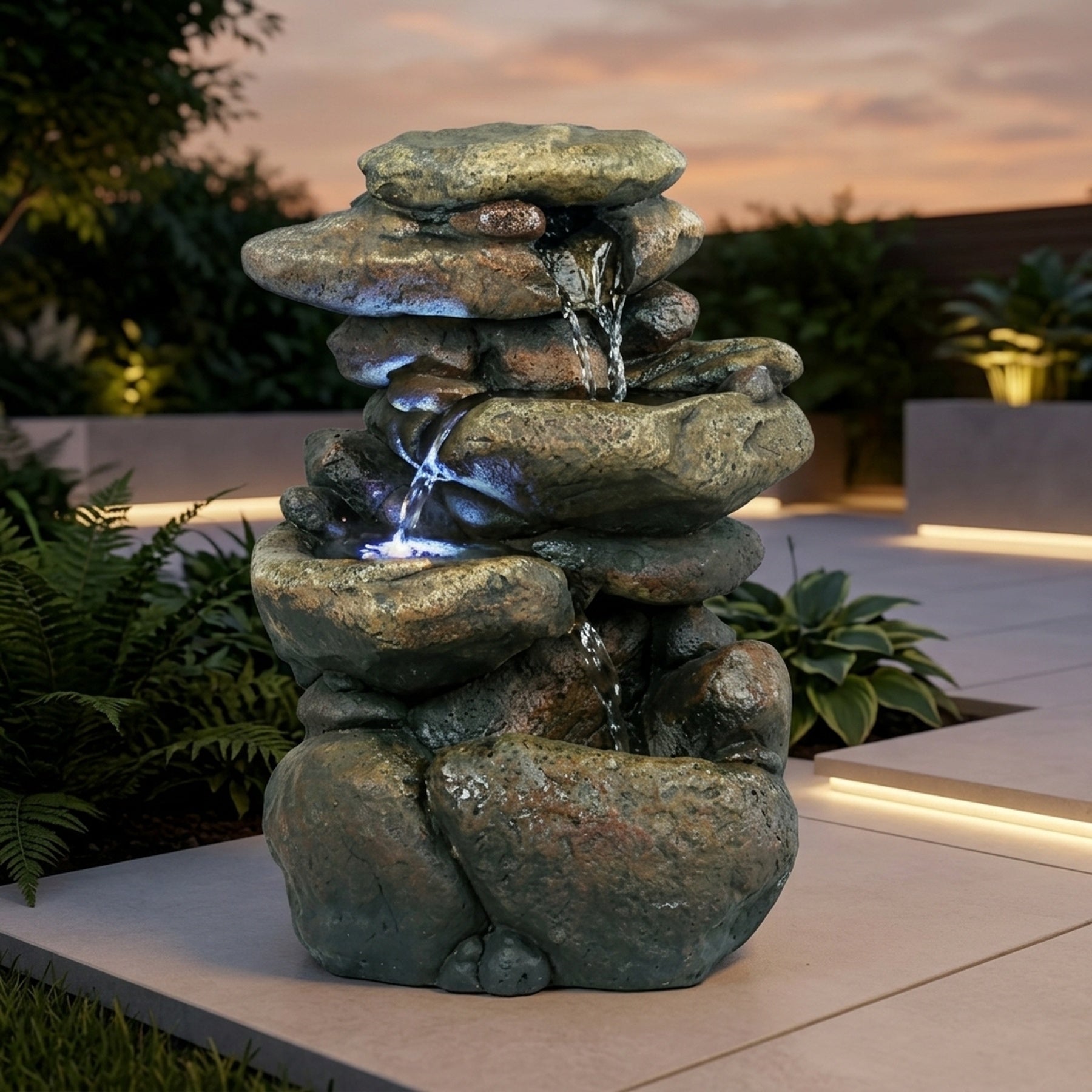 Lunaria Cascading Stones Water Feature