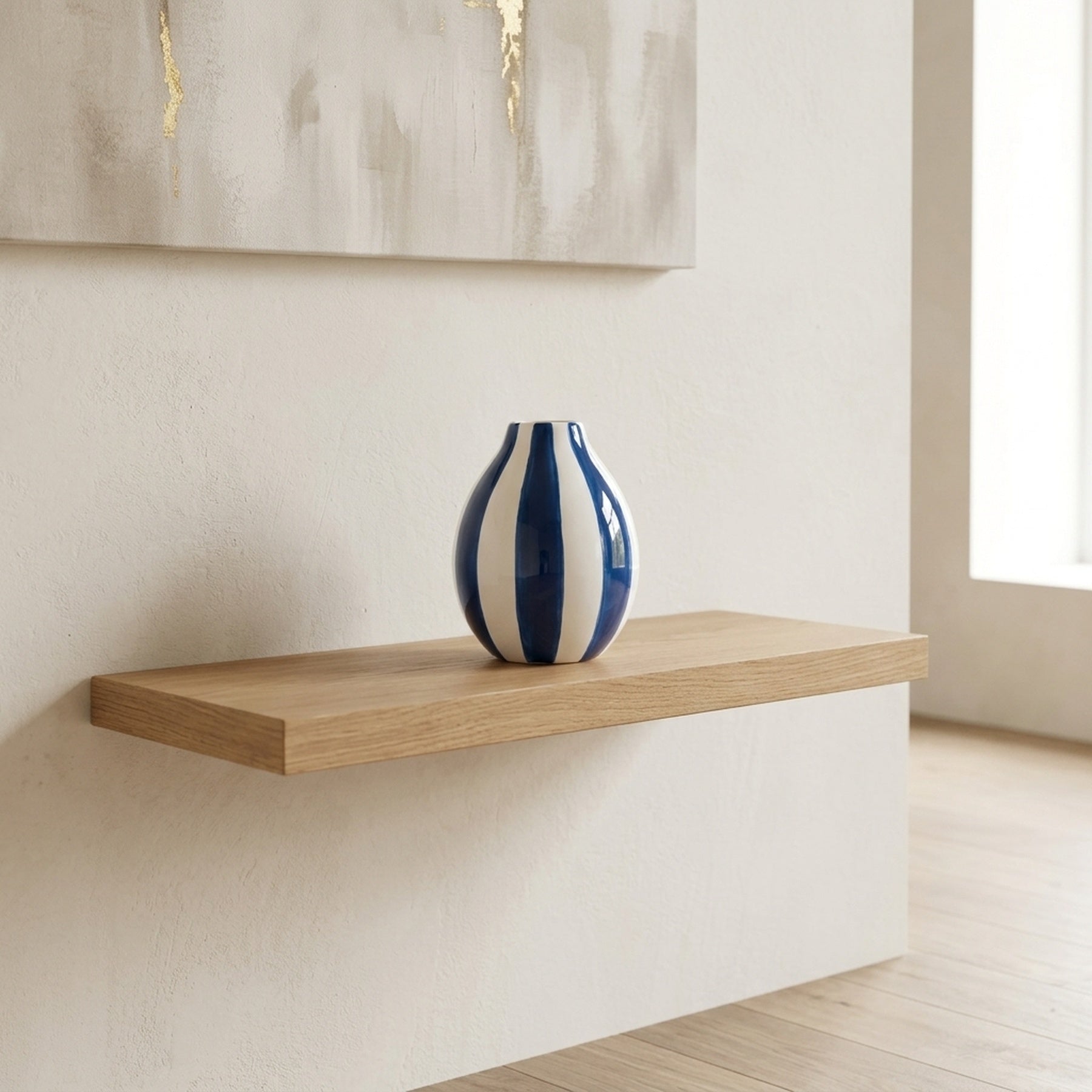 Contemporary Blue Striped Decorative Vase